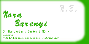 nora barenyi business card